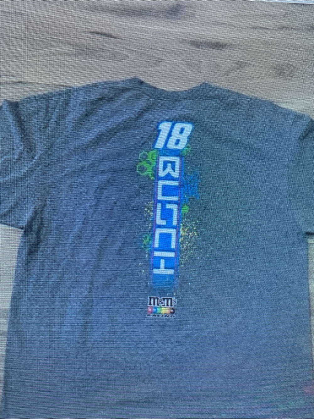 Youth Gray Racing Graphic Tee with Colorful Car Design - Picture 2 of 5